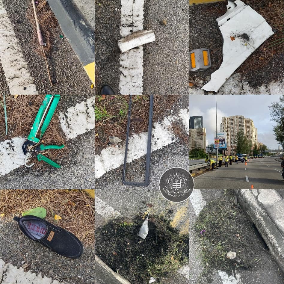 槟市厅特工队大扫除 敦林大道清出5吨垃圾