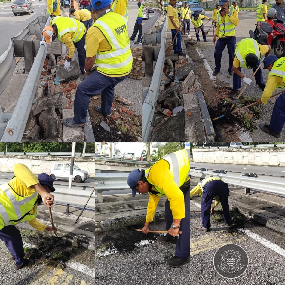 槟市厅特工队大扫除 敦林大道清出5吨垃圾