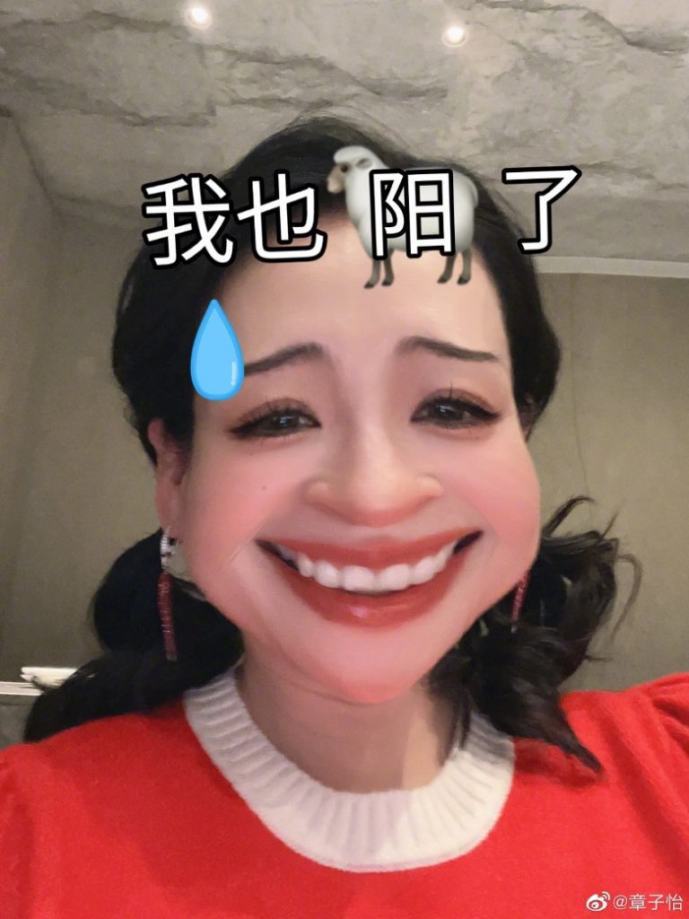 章子怡确诊恶搞变“大口章” 祝大家早日“阳康”