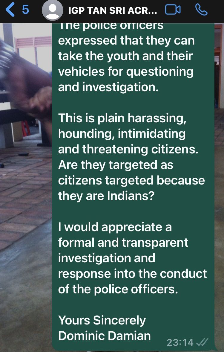 网民指控警方骚扰及恐吓儿子及儿子朋友·警方澄清抽样检查不针对种族
