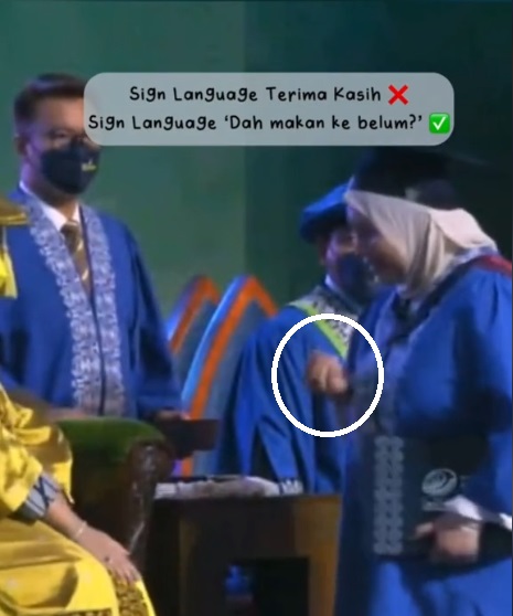 视频|毕业上台致谢太紧张 女生比错手语问副校监“吃饭了吗?”