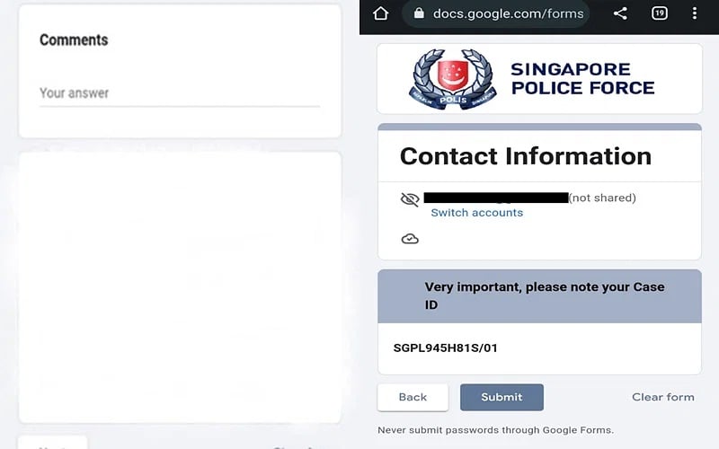 (已签发)柔:狮城二三事:网络钓鱼骗案又有新招 冒警诱受害者填谷歌表格