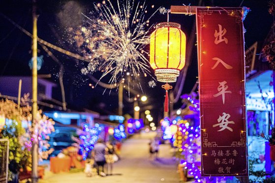 【新村年味：马六甲马接峇鲁新村／03】梅花绽放，红粉飞舞迎春节