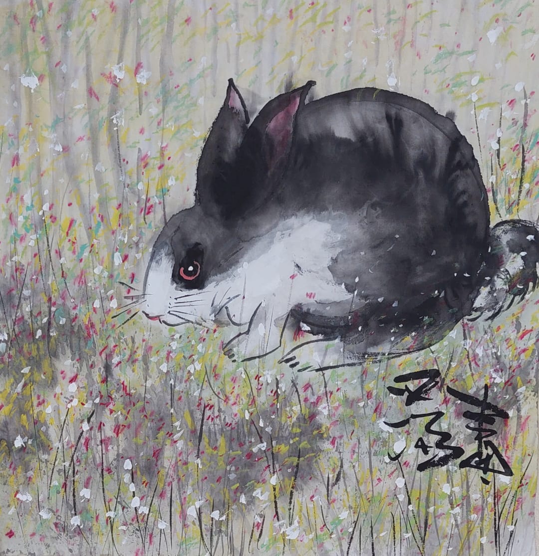 东:《新年备稿》张冠福画兔