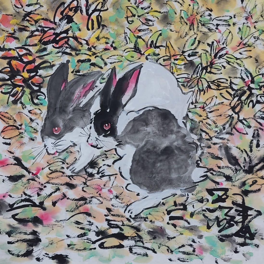 东:《新年备稿》张冠福画兔