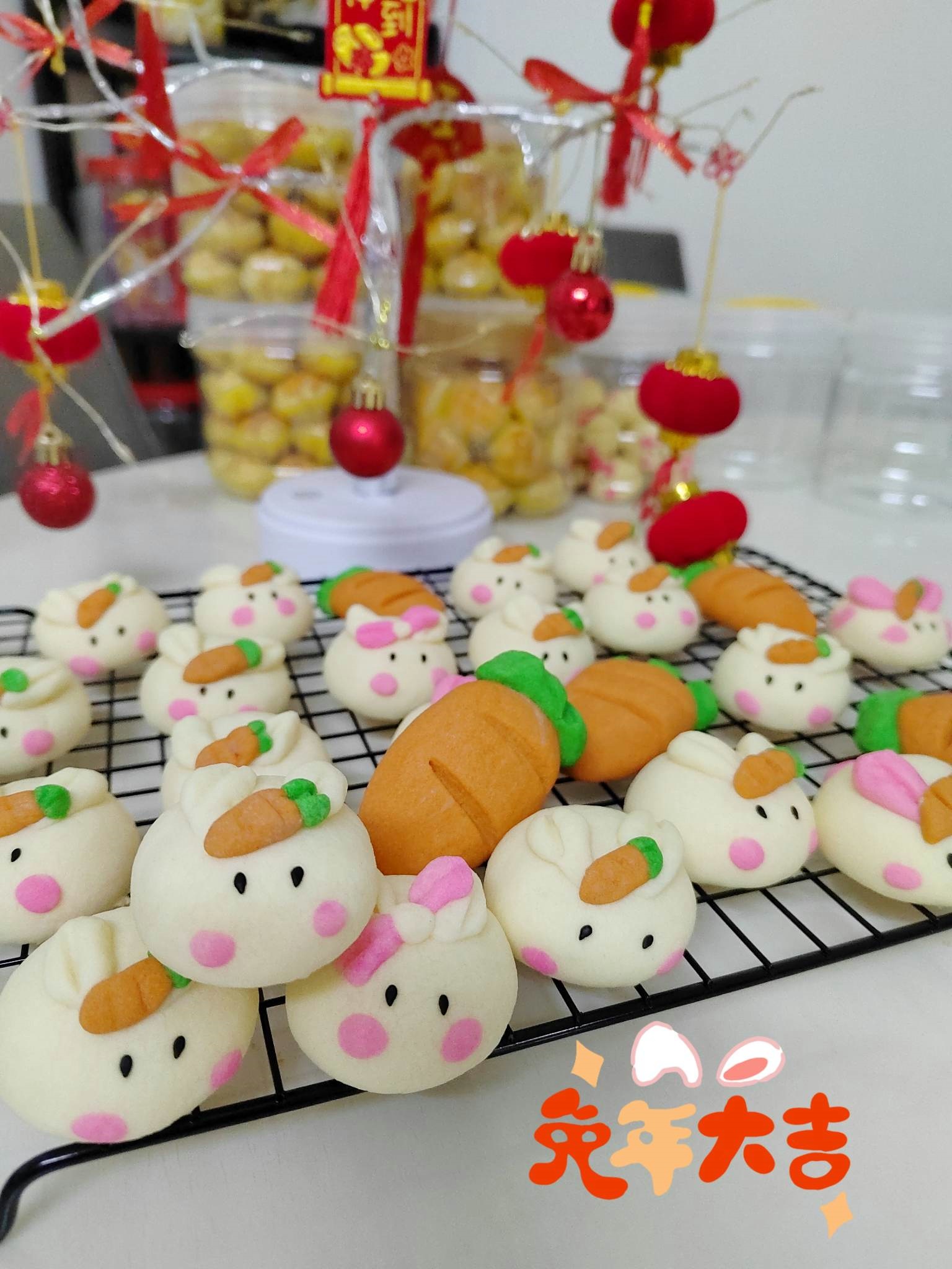 东:兔子造型年饼 兔年最应节