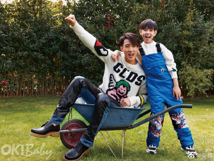 吴尊9岁儿子神复制男神爸 网惊:以后比爸爸帅