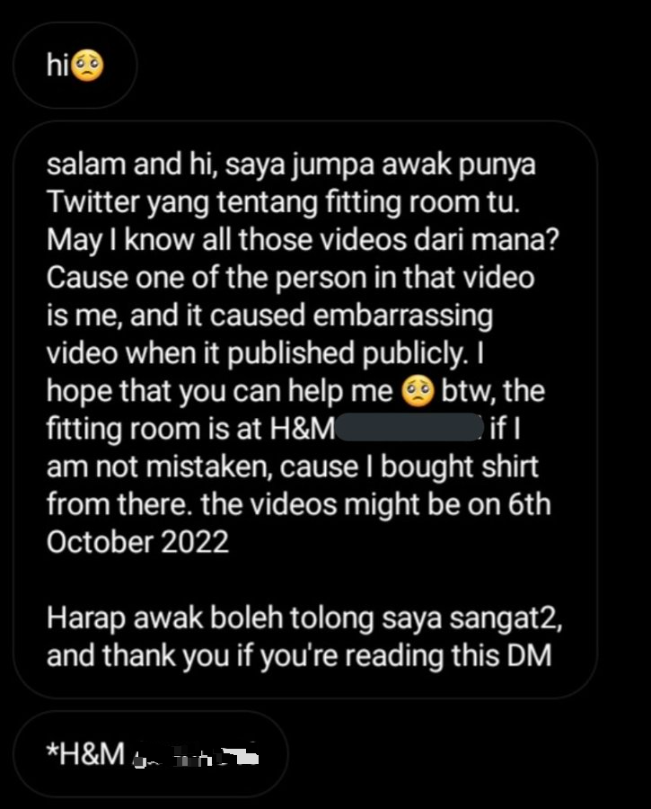 独家|女子试衣被偷拍放上网卖  大马H&M：已报案查实 