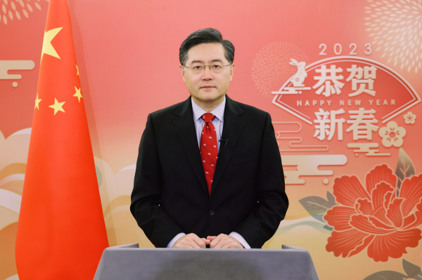 秦刚向驻华使团致辞 来年倡导各国以协商化解争端