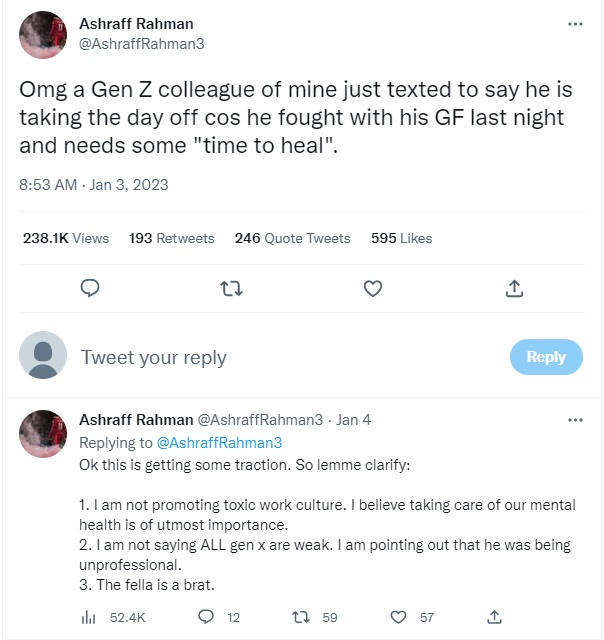 称与女友吵架“元气大伤” Z世代隔天要请假“疗伤”