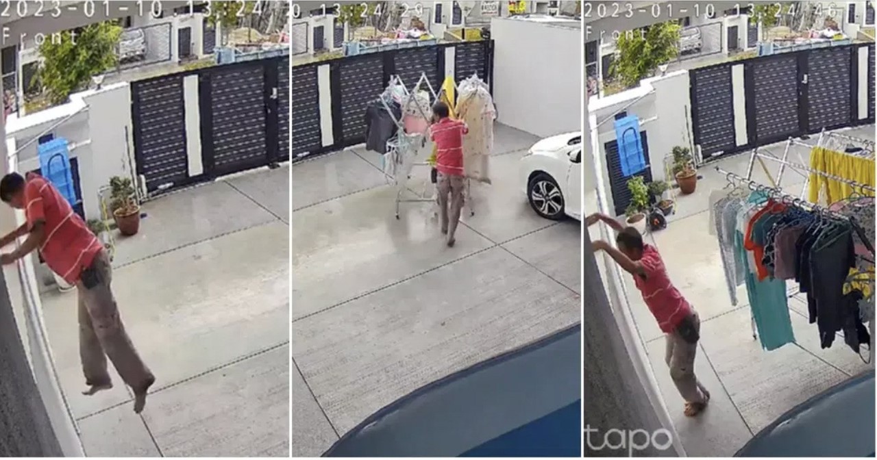  视频|网民以为大叔是小偷 “原来翻墙是帮忙收衣”