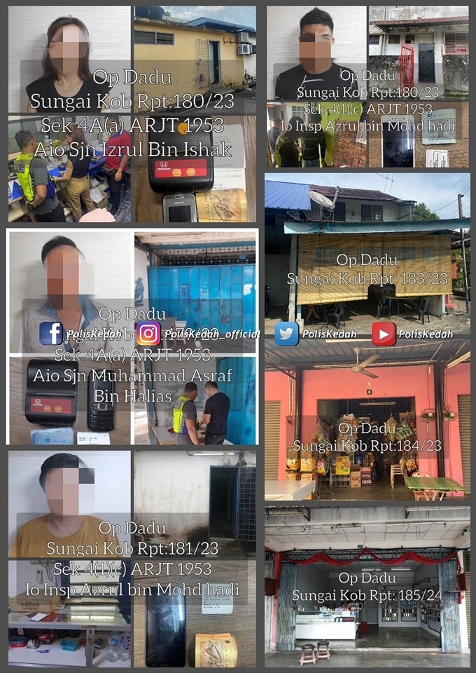 (大北马)网民到吉打警方脸书留言提供消息,协助警方严打州内非法万字投注活动