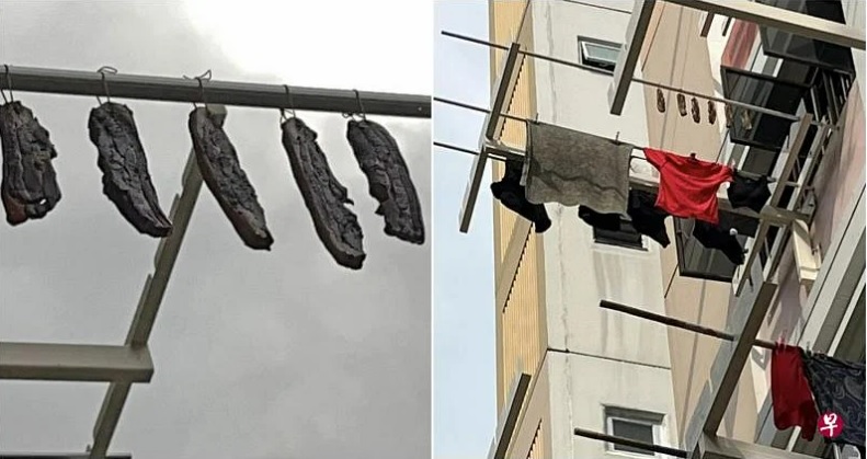 (已签发)柔:狮城二三事:晒腊肉滴脏楼下邻居衣物 女屋主跟友族邻居道歉