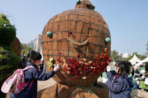 拼盘　每日一展／约千名学生为香港花卉展览镶嵌大型花坛