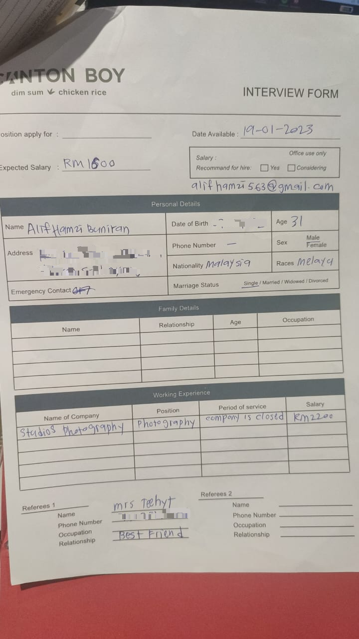 独家|失业大叔称剩RM10没钱吃饭 餐厅喊冤：“他开工4天便走人”