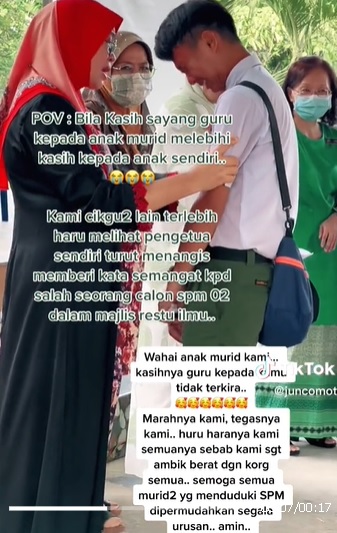 视频 |“把握好SPM考试改善生活”老师当孩子疼爱 令男学生爆哭