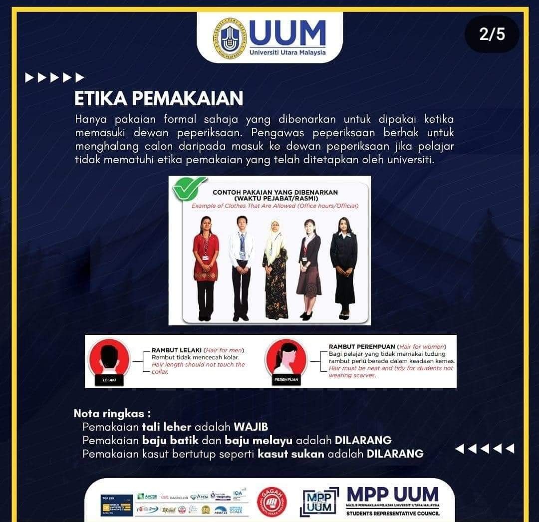 新笃北方大学校方衣着指南,规定考生必须要系领带、穿皮鞋、禁染发,才获准进入考场考试。