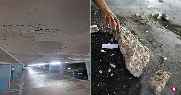 (已签发)柔:狮城二三事:5公斤重石灰块 停车场坠落险砸车
