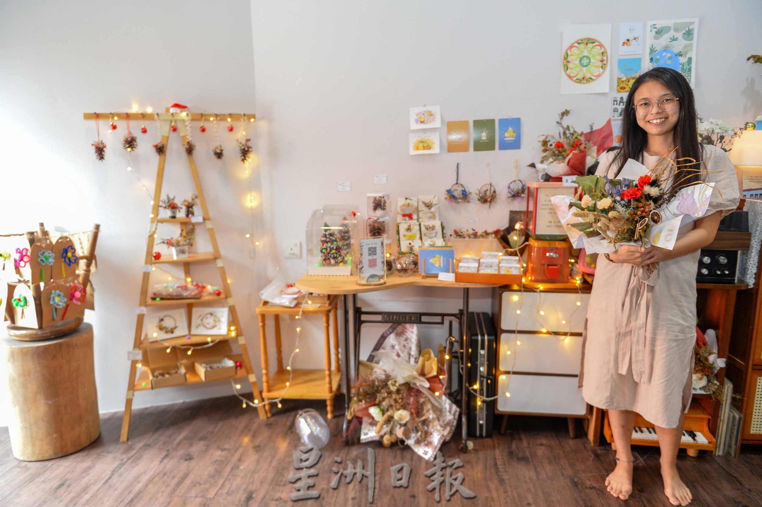 **NS新年特稿:枯萎也很美|简佩琪:花艺创作是兴趣也是副业