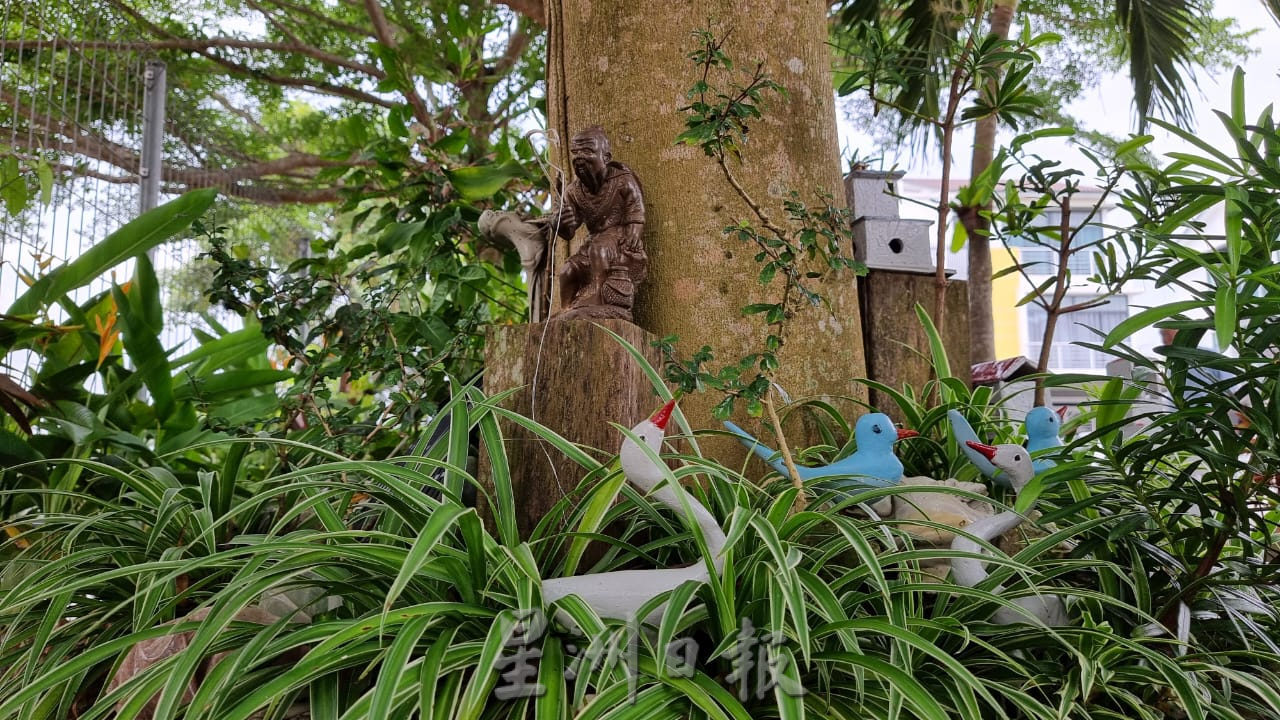 ns芙蓉:83岁老伯以汽车补土打造“万里长城”、仙鹤,布置住宅区小空地