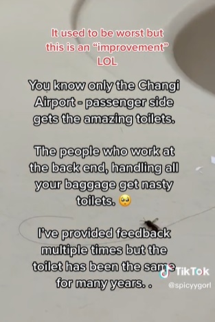 员工社媒控诉樟宜机场员工厕所肮脏 女子:多次反馈仍不见改善