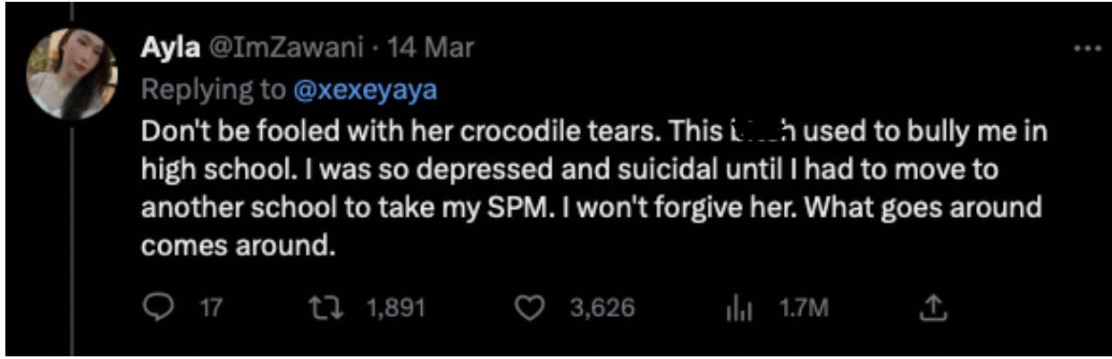  大马版黑暗荣耀？女星被老同学指控曾霸凌