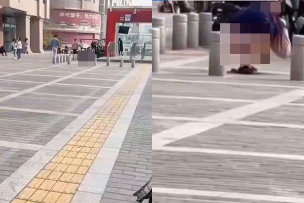妹子车站出口“蹲地大解放”!当地人看傻:楼下不是有厕所?