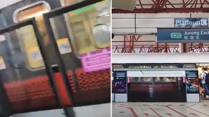 *已签发*柔:狮城二三事:狮城男童为拍视频 卡月台门阻地铁行驶