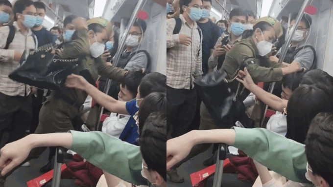 广州女子搭地铁叫嚣“男人必须站” 挥拳打男乘客头