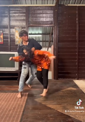 拍家暴戏份 女主假戏真做撞爆眼球