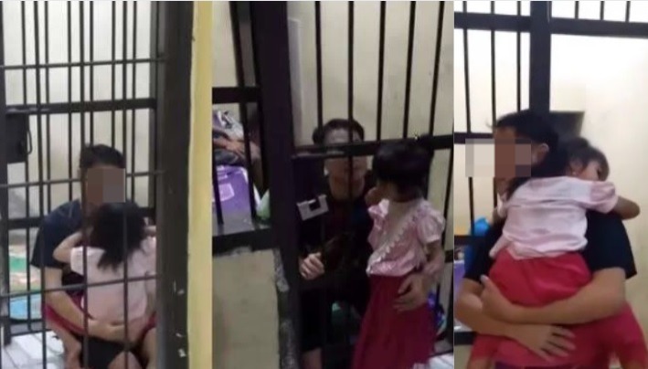 不忍小女孩隔铁栏亲父亲 狱官破例开牢房