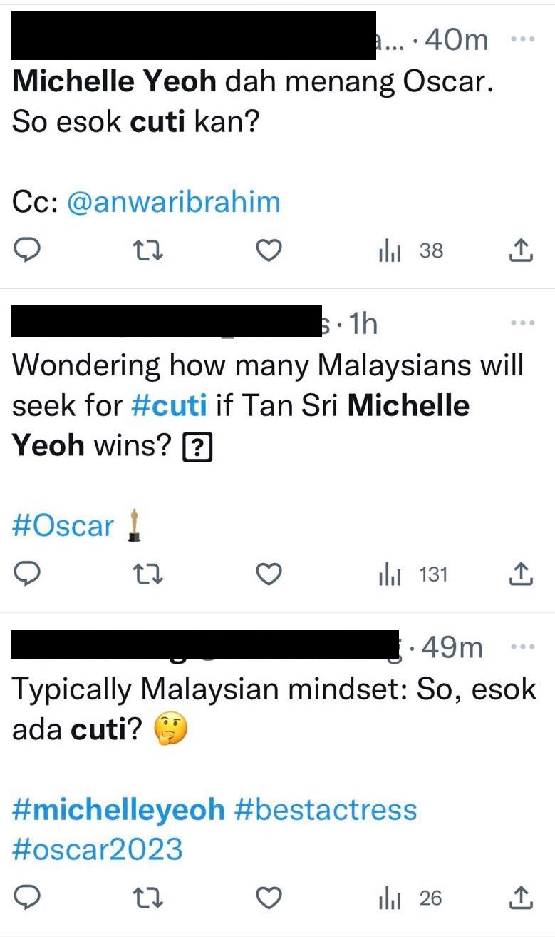 杨紫琼成大马首位奥斯卡影后·网民：苦等66年的荣耀！有特假吗？