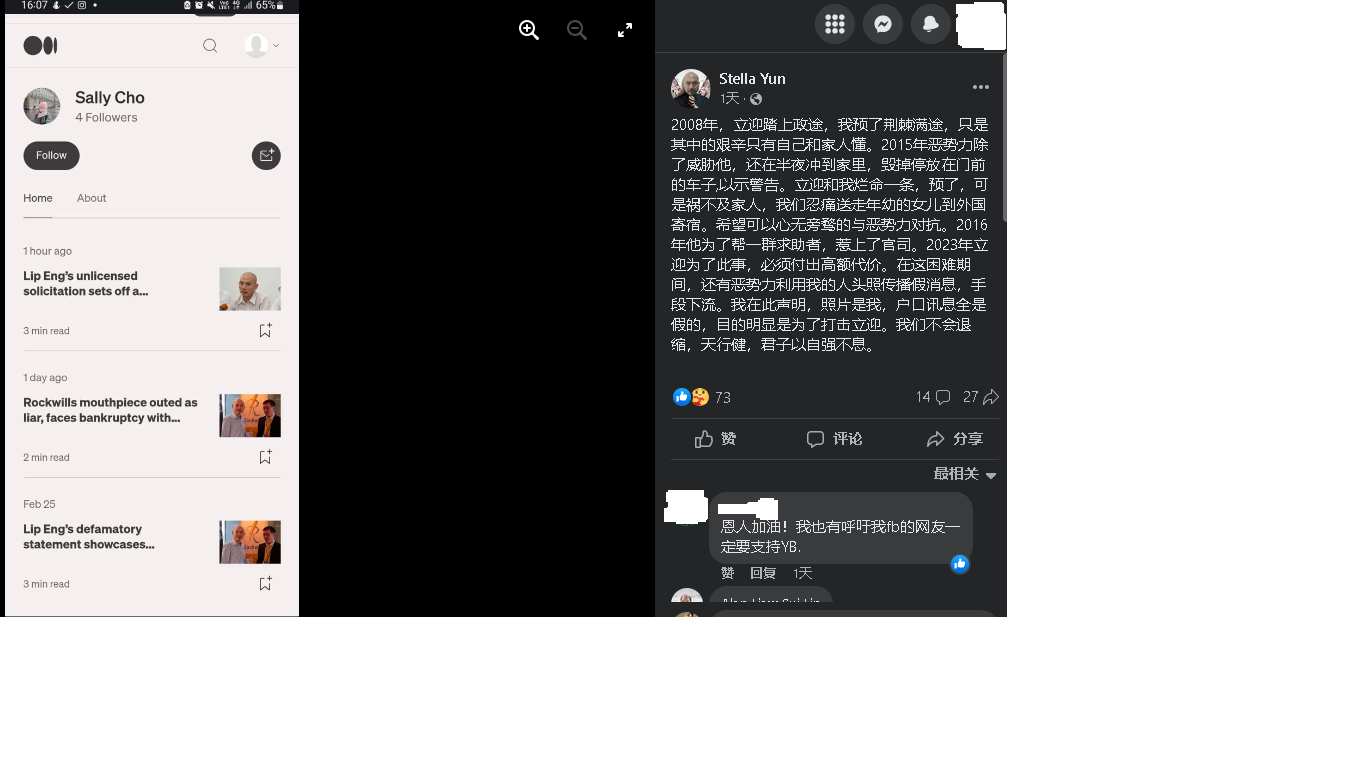 求真：林立迎太太遭人冒名开设社交媒体账户