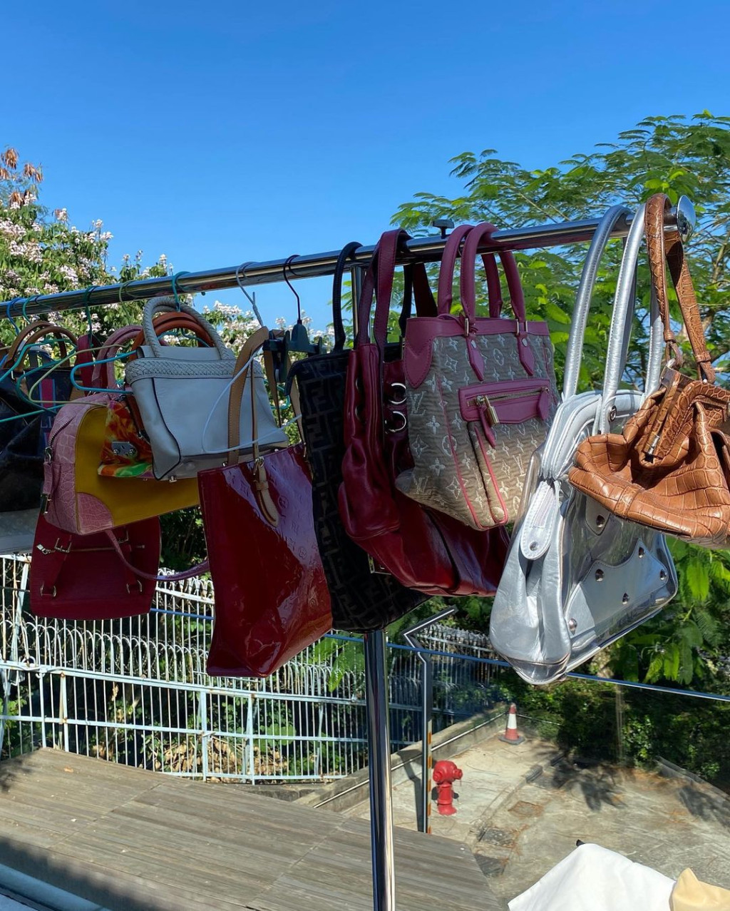  汪明荃晒咸鱼式保养包包  解锁新技能遭误例行晒包