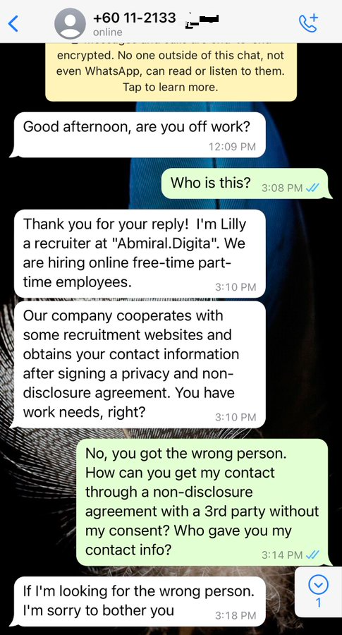 线上兼职工作短讯骗不停 法米:MCMC 请行动!