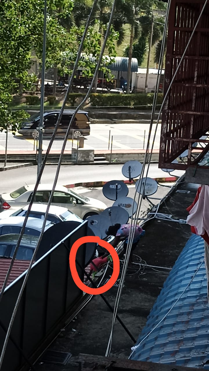 NS芙蓉／年幼姐弟闯屋顶，险象环生