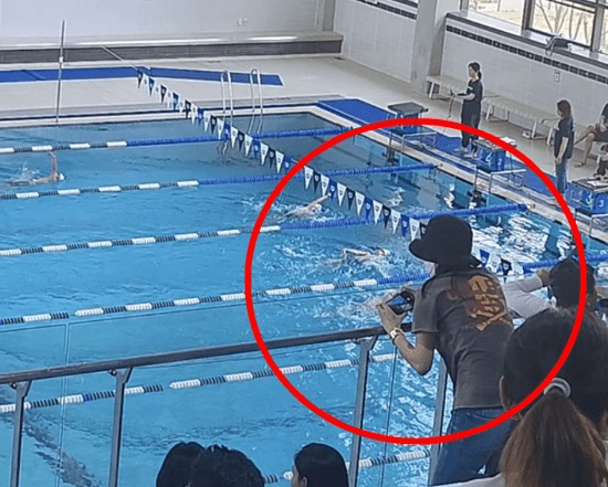 全智贤现身儿子游泳赛 母爱满溢狂拍孩子英姿