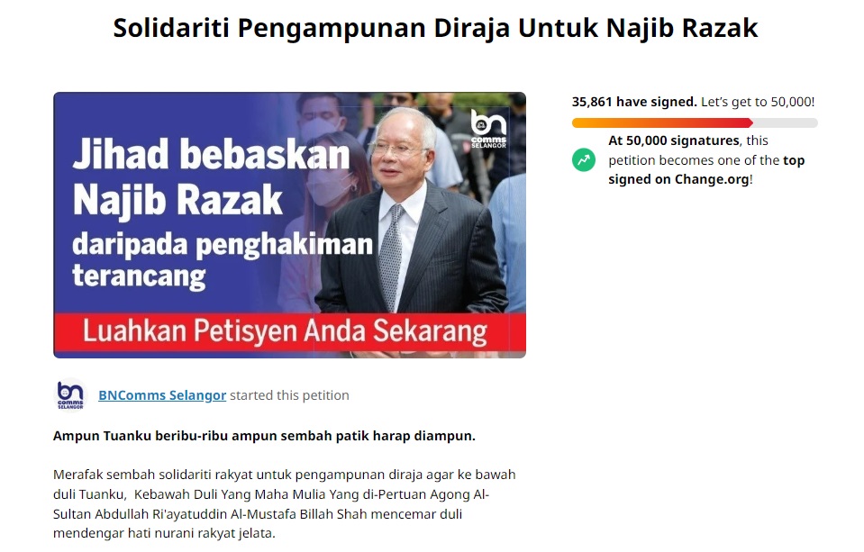 截至10.30am 反对特赦纳吉者快破15万!支持者仅5万