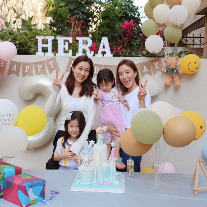 杨茜尧爱女3岁生日派对　 锺嘉欣惊喜携子女送祝福