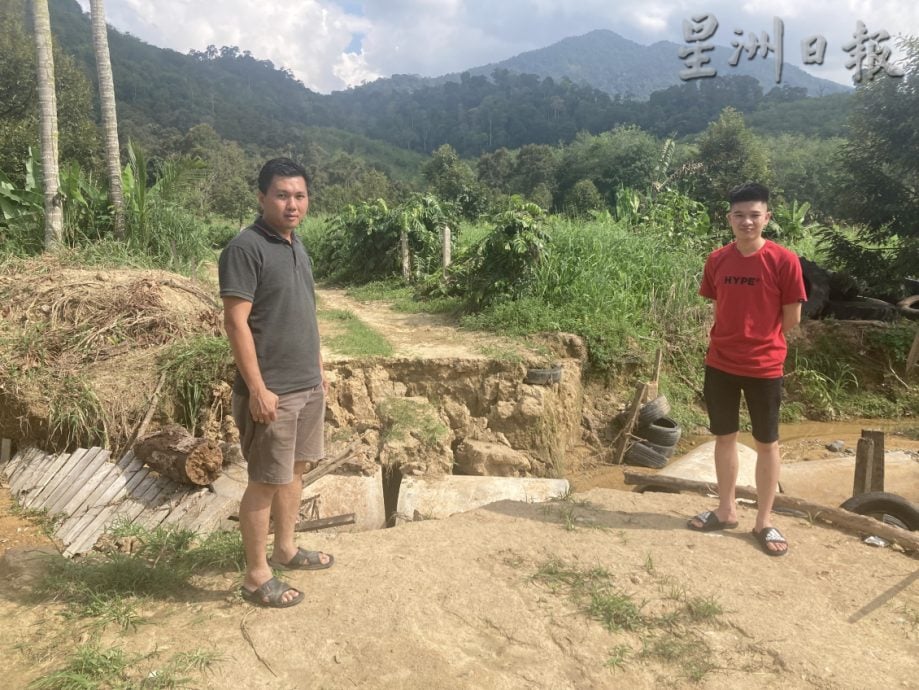 柔:马华芭一条桥坍塌交通中断 利民达逾10园主盼速获抢修