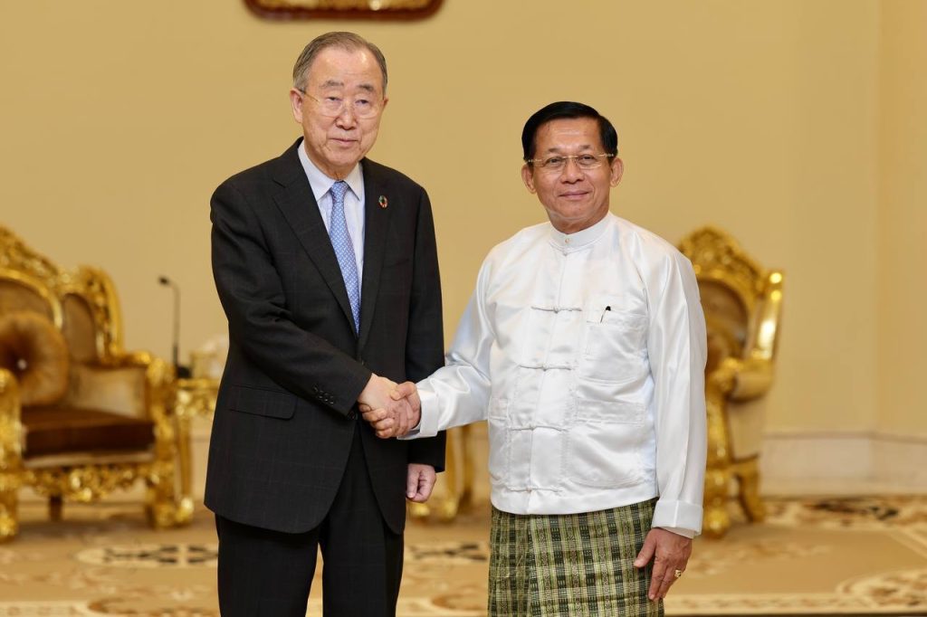 联合国前秘书长潘基文晤敏昂莱 呼吁立即结束暴力