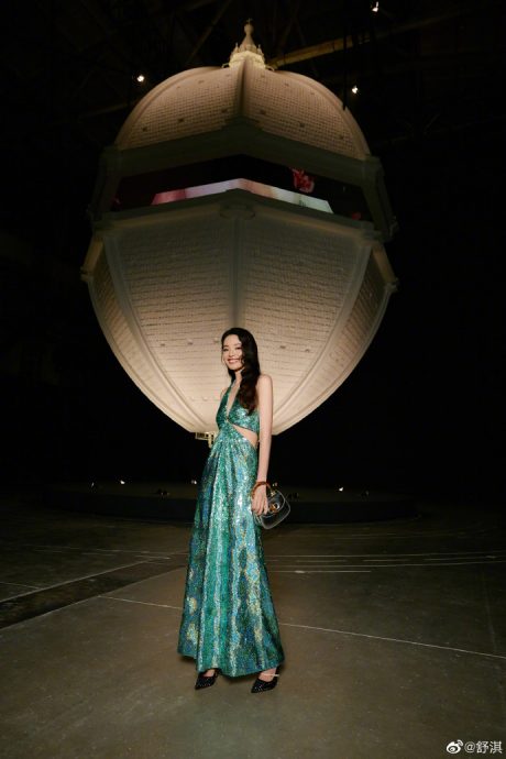 舒淇化身绿色“美人鱼” 同框肖战网呼“梦回燃烧吧少年”