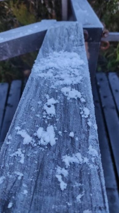 零下5摄氏度 神山冷到结冰