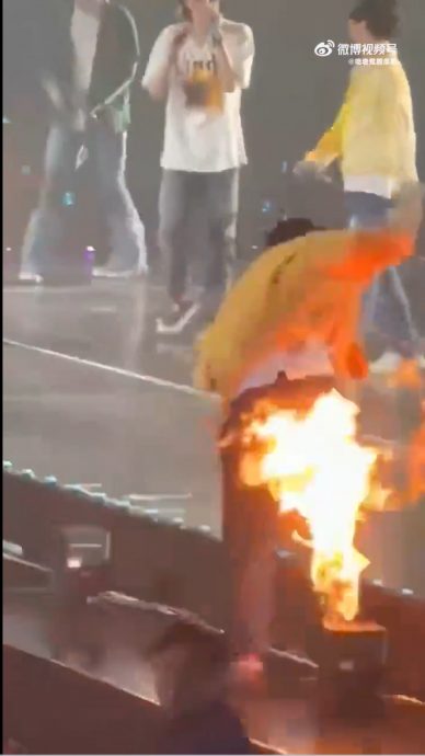 韩男团成员突遭火烧身 骇人画面曝光