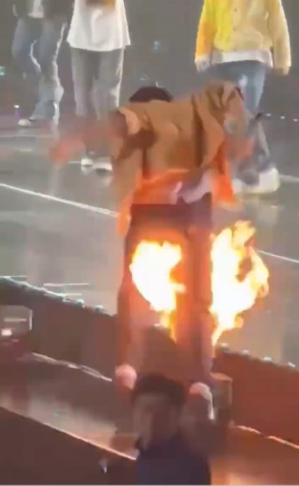 韩男团成员突遭火烧身 骇人画面曝光