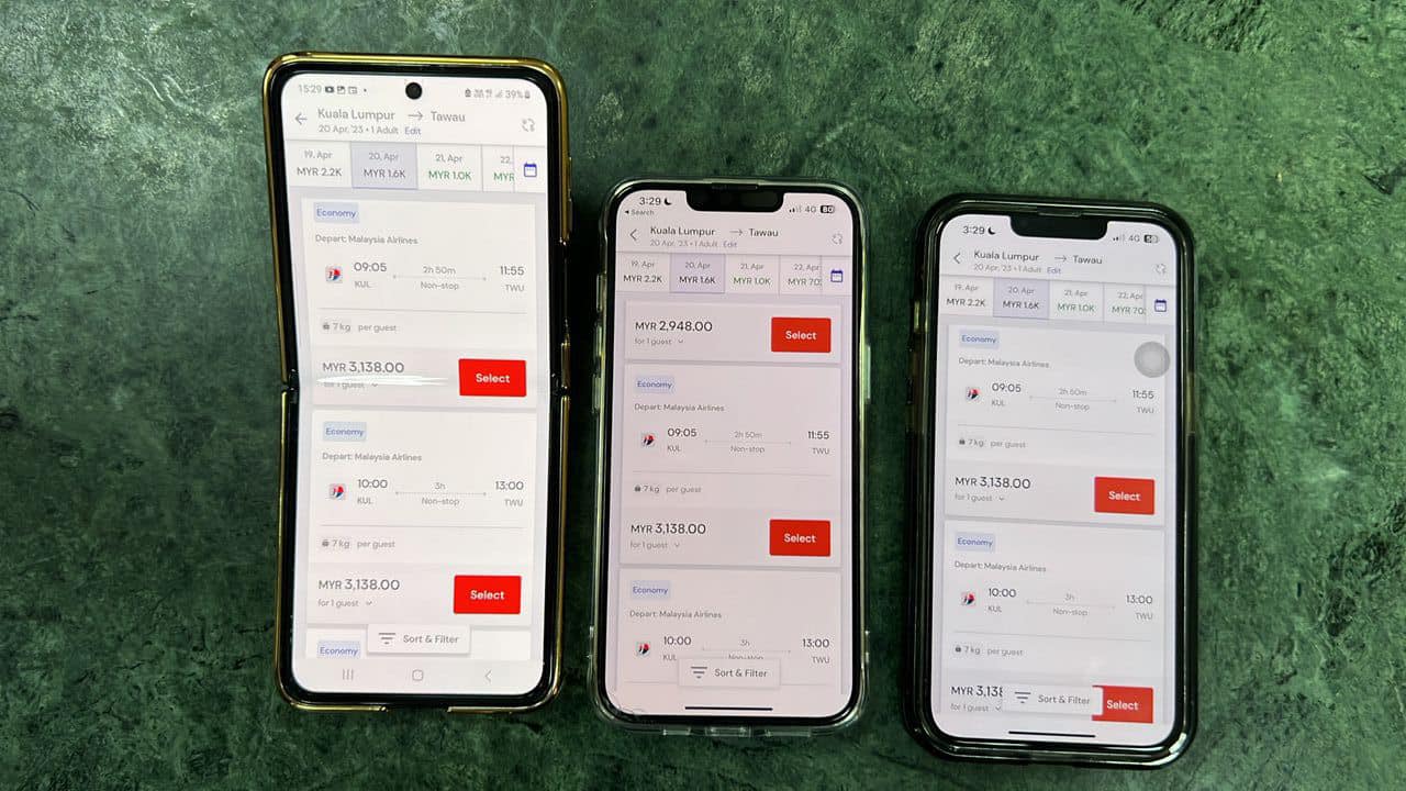 魏家祥脸书/各网站机票价格