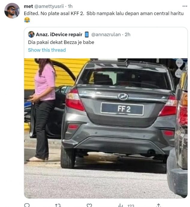 63万标FF2车牌 车主驾Bezza?