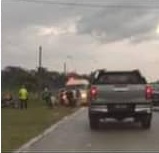 万津甘榜公路意外 骑摩托上班被雷殛