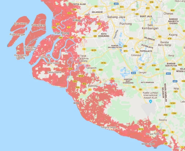 专家:全球变暖 2050年玻吉槟霹森彭丹砂8州将被海水淹没  