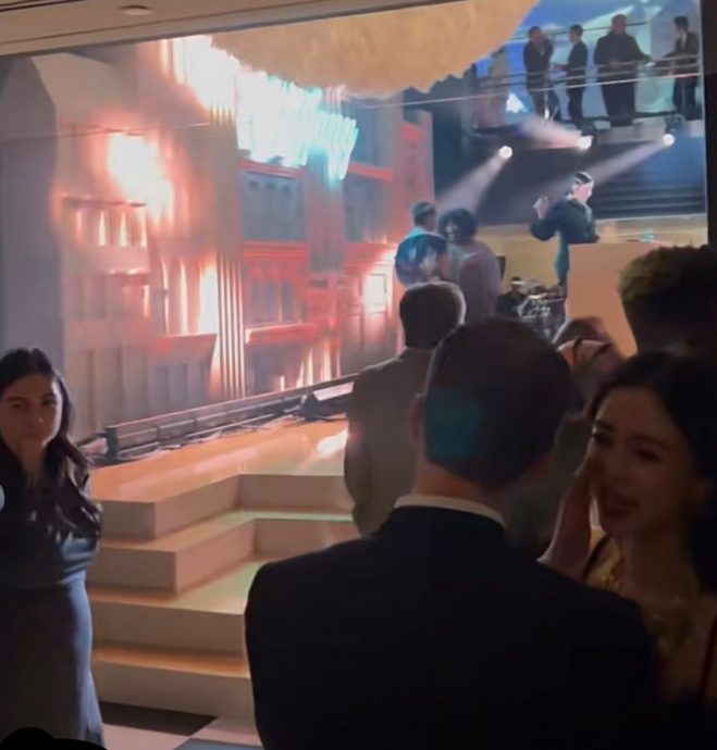 亲密耳语神秘西装男 Angelababy有新欢?